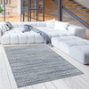 5' x 8' Navy Blue Decorative Stripes Area Rug