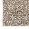 5' x 8' Grey and Tan Floral Power Loom Stain Resistant Area Rug with Fringe
