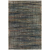5' x 8' Black Navy Gold Ivory and Blush Abstract Power Loom Stain Resistant Area Rug