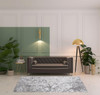 5' x 8' Silver Gray and White Abstract Stain Resistant Area Rug