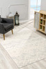 5' x 8' Ivory Distressed Ikat Pattern Area Rug