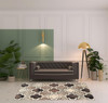 5' x 8' Ivory Quatrefoil Power Loom Distressed Stain Resistant Area Rug