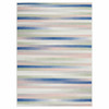6' x 9' Navy Blue Striped Dhurrie Area Rug