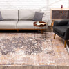 6' x 9' Gray Oriental Dhurrie Non Skid Area Rug
