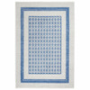 6' x 9' Navy Blue Geometric Dhurrie Polypropylene Area Rug