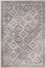6' x 9' Ivory and Latte Medallion Distressed Washable Area Rug