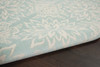 6' x 9' Aqua Floral Power Loom Area Rug
