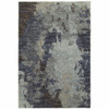 6' x 9' Navy and Blue Abstract Power Loom Stain Resistant Area Rug
