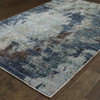 6' x 9' Navy and Blue Abstract Power Loom Stain Resistant Area Rug