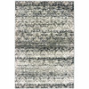 6' x 9' Grey & Ivory Geometric Power Loom Stain Resistant Area Rug