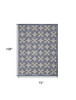 6' x 9' Blue Fleur De Lis Stain Resistant Non Skid Area Rug
