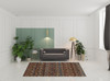 6' x 9' Multi and Blue Abstract Power Loom Stain Resistant Area Rug