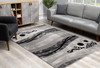 6' x 9' Gray Abstract Dhurrie Rectangle Area Rug