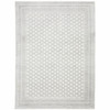 6' x 9' White and Grey Oriental Power Loom Stain Resistant Area Rug