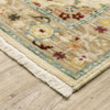 6' x 9' Beige Pale Blue Rust Gold Tan Brown and Orange Oriental Power Loom Area Rug