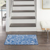 6' x 9' Blue Floral Dhurrie Rectangle Area Rug