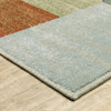 6' x 9' Grey Teal Blue Rust Green and Ivory Geometric Power Loom Stain Resistant Area Rug