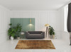 6' x 9' Gold and Brown Oriental Power Loom Stain Resistant Area Rug