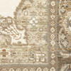 6' x 9' Beige Ivory Tan Gold Grey and Green Oriental Power Loom Stain Resistant Area Rug