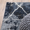 6' x 9' Blue Grey & Beige Abstract Power Loom Stain Resistant Area Rug