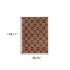 6' x 9' Red & Gold Oriental Power Loom Area Rug