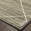 6' x 9' Grey and Ivory Geometric Power Loom Stain Resistant Area Rug