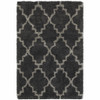 6' x 9' Charcoal and Grey Geometric Shag Power Loom Stain Resistant Area Rug