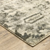 6' x 9' Grey Ivory and Brown Oriental Power Loom Stain Resistant Area Rug