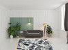 6' x 9' Grey Teal and Green Abstract Power Loom Stain Resistant Area Rug