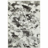 6' x 9' Charcoal and White Abstract Power Loom Stain Resistant Area Rug