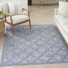6' x 9' Blue Geometric Flat Weave Area Rug