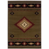 6' x 9' Green Southwestern Power Loom Stain Resistant Area Rug