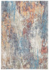 6' x 9' Blue and Beige Abstract Dhurrie Area Rug