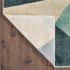 6' x 9' Blue Green Beige Retro Wedge Indoor Area Rug
