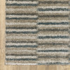 6' x 9' Teal Blue Grey and Tan Geometric Power Loom Stain Resistant Area Rug