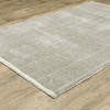6' x 9' Grey & Ivory Geometric Shag Power Loom Stain Resistant Area Rug