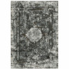 6' x 9' Charcoal Rust Grey Blue Ivory and Brown Oriental Power Loom Area Rug