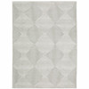 6' x 9' Grey and White Geometric Power Loom Stain Resistant Area Rug