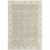 6' x 9' Grey Ivory Tan Brown and Gold Oriental Power Loom Stain Resistant Area Rug