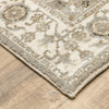 6' x 9' Grey Ivory Tan Brown and Gold Oriental Power Loom Stain Resistant Area Rug