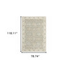 6' x 9' Grey Ivory Tan Brown and Gold Oriental Power Loom Stain Resistant Area Rug