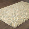 6' x 9' Sand & Ivory Geometric Power Loom Stain Resistant Area Rug