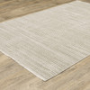 6' x 9' Ivory Beige Taupe and Tan Geometric Power Loom Area Rug with Fringe