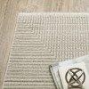 6' x 9' Ivory Beige Taupe and Tan Geometric Power Loom Area Rug with Fringe