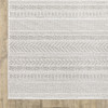 6' x 9' White and Grey Geometric Power Loom Stain Resistant Area Rug