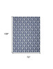 6' x 9' Blue Floral Stain Resistant Non Skid Area Rug