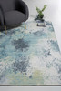 6' x 9' Blue & Ivory Abstract Dhurrie Polyester Area Rug