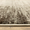 6' x 9' Beige and Grey Abstract Power Loom Stain Resistant Area Rug