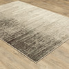 6' x 9' Beige and Grey Abstract Power Loom Stain Resistant Area Rug