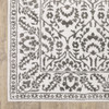 6' x 9' Grey and White Floral Power Loom Stain Resistant Area Rug